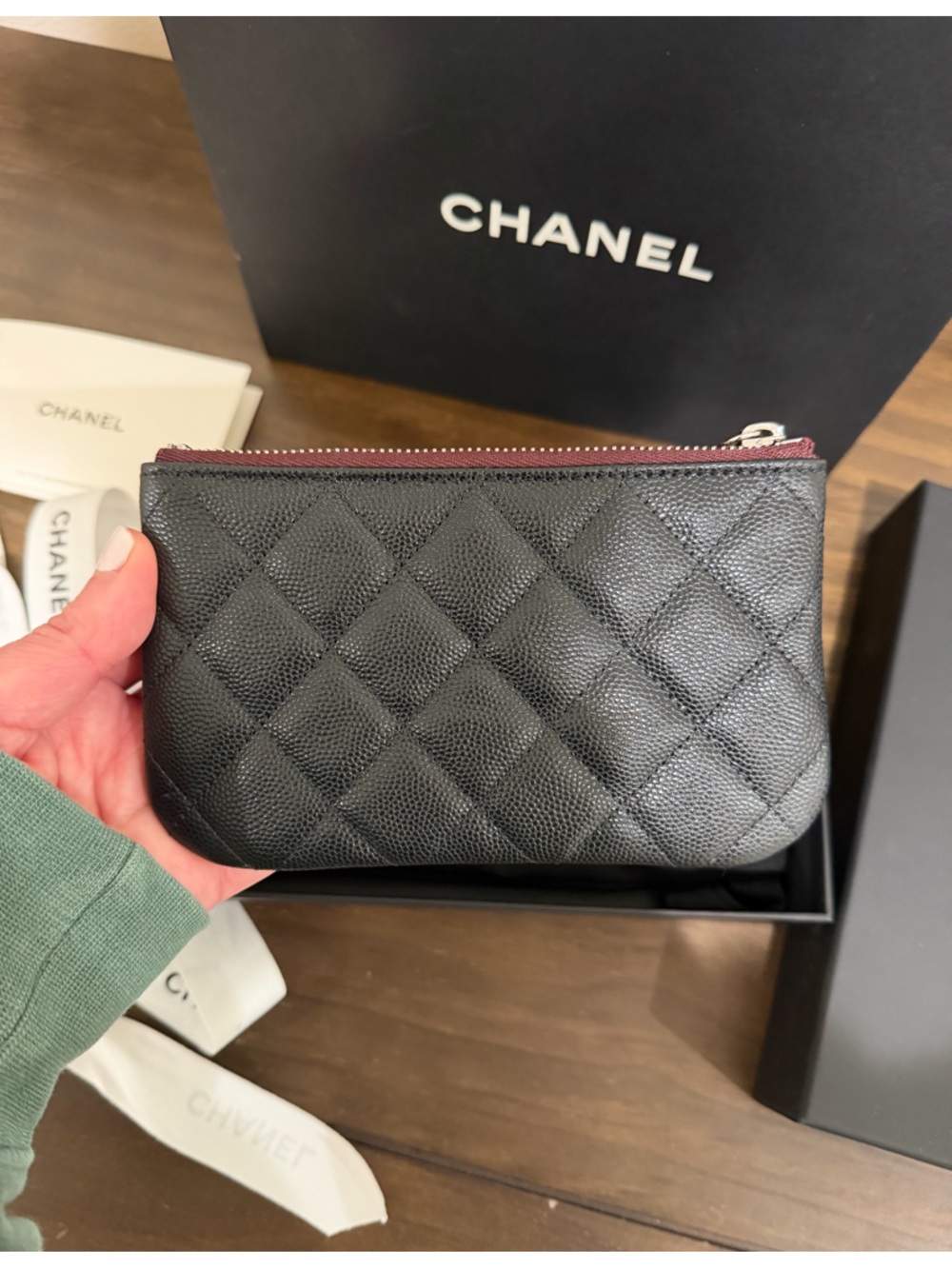 Chanel Black Quilted Caviar Leather Coin Wallet - Picture 3 of 6